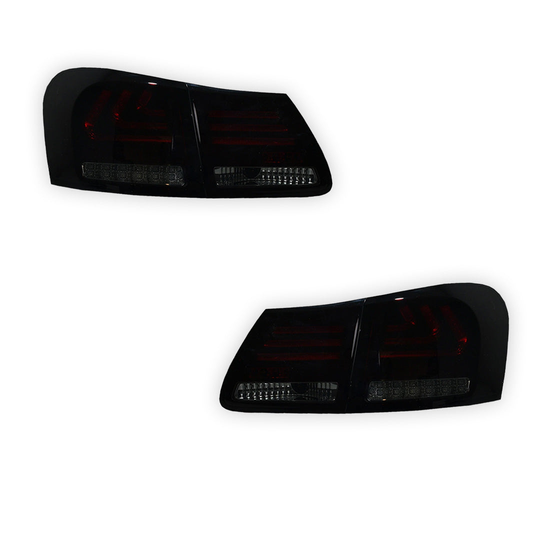 Lexus GS S190 (2005 - 2010) Smoked Red Sequential 3D LED Stripe Bar Tail Lights LH + RH