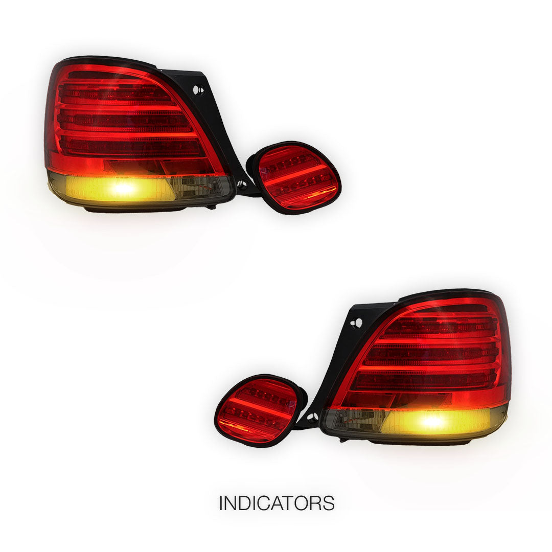 Lexus GS S160 (1998 - 2005) Smoked Red LED Tail Lights with Trunk Lights LH + RH