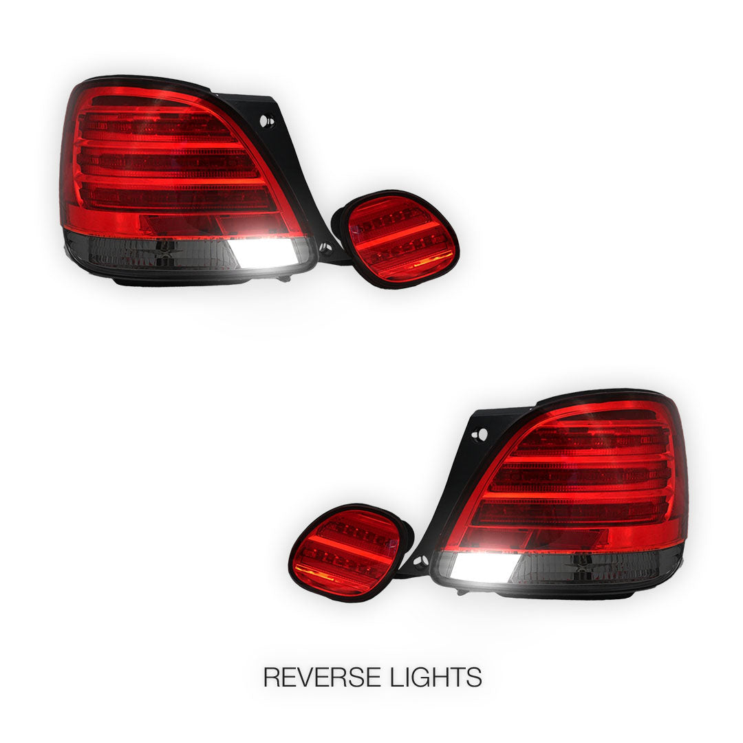 Lexus GS S160 (1998 - 2005) Smoked Red LED Tail Lights with Trunk Lights LH + RH