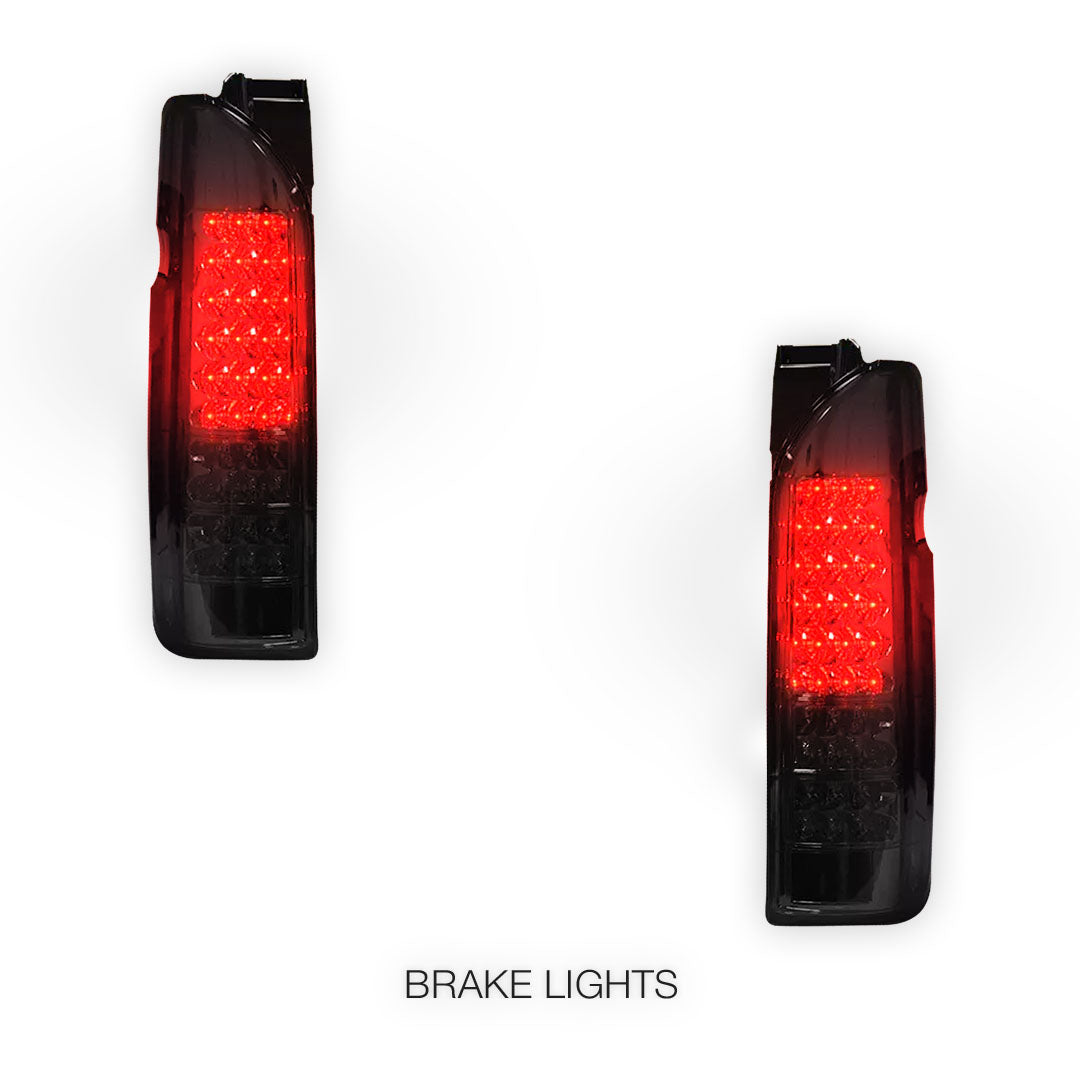 Toyota HiAce H200 (2005 - 2018) Smoked Black LED Tail Lights LH + RH