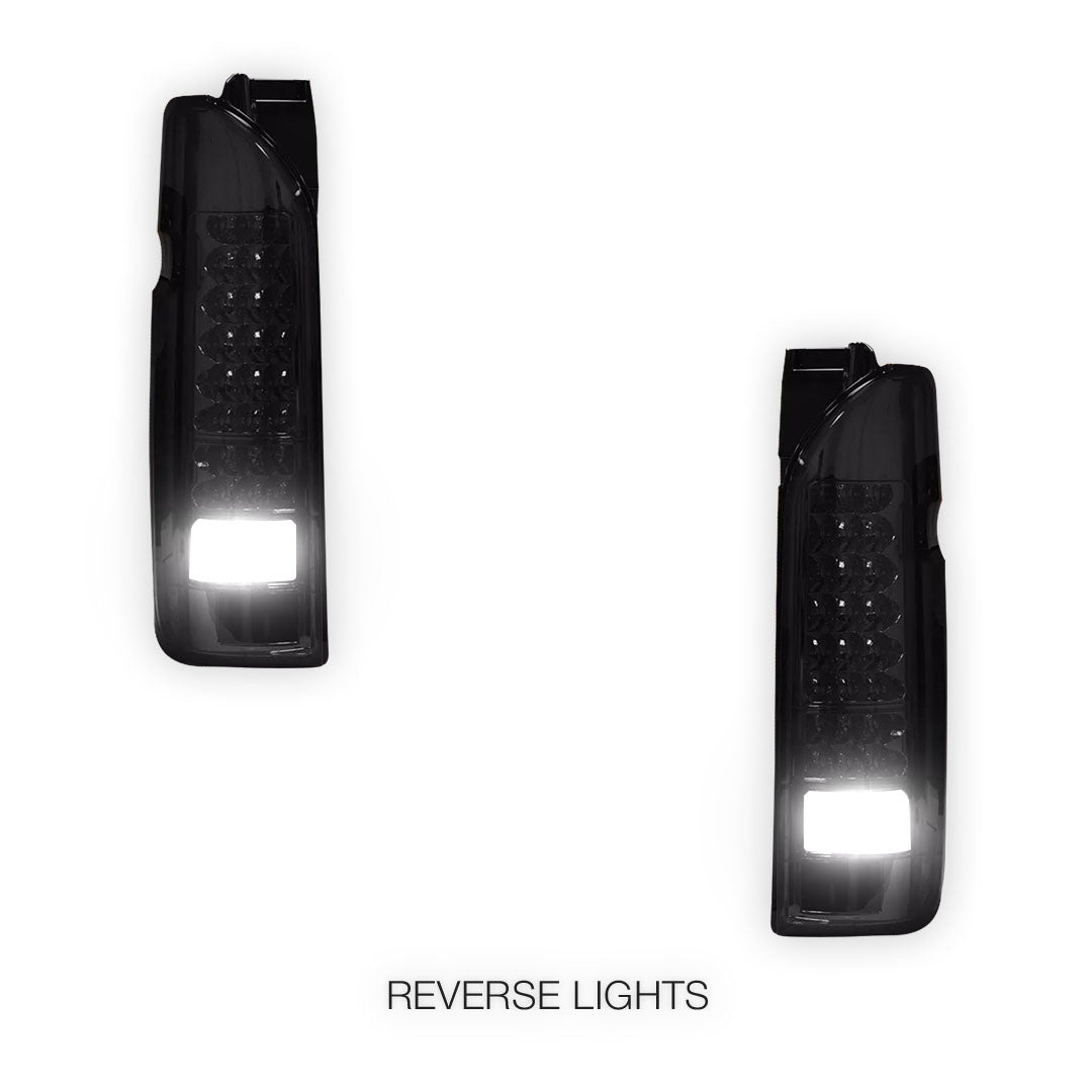 Toyota HiAce H200 (2005 - 2018) Smoked Black LED Tail Lights LH + RH