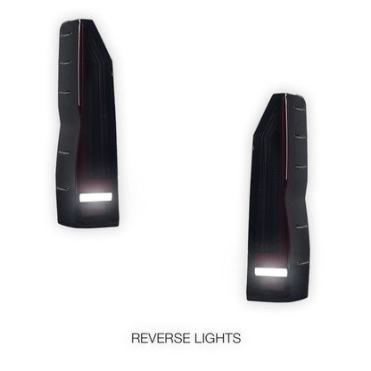 Toyota HiAce H300 (2020 - 2025) Smoked Black Sequential Full 3D LED Stripe Tail Lights LH + RH