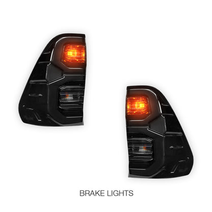 Toyota HiLux N80 / Revo Rocco (2015 - 2025) Smoked MY12 Update Style 3D LED Stripe Bar Tail Lights LH + RH