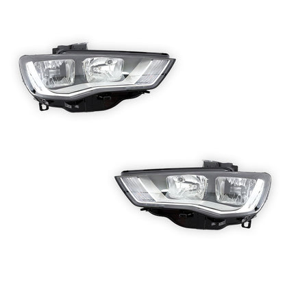 Audi A3 8V (2013 - 2016) Clear Black Halogen Genuine Headlights LH + RH