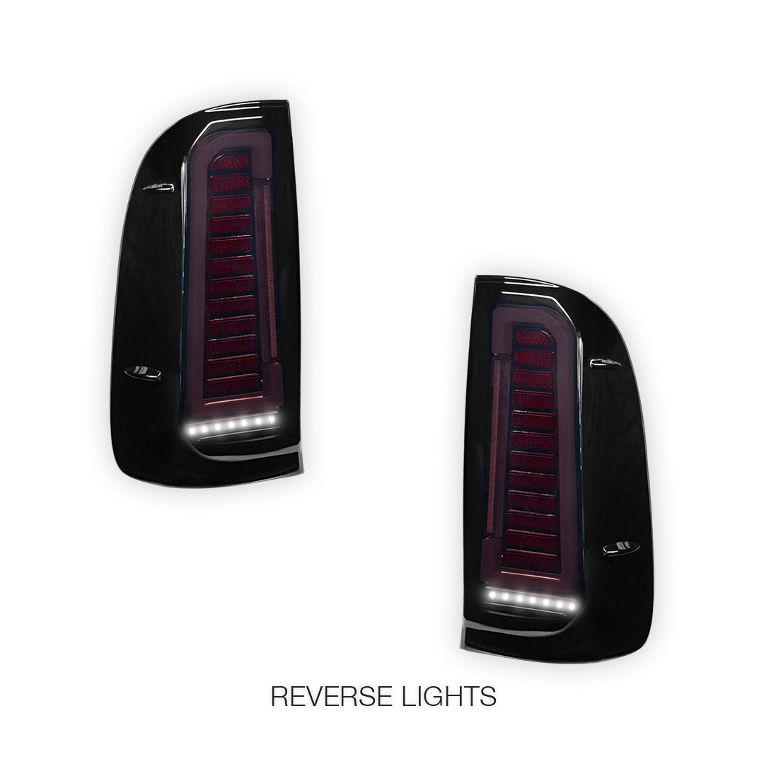 Toyota HiLux N70 / Vigo (2004 - 2015) Smoked Black Sequential Full 3D LED Tail Lights LH + RH