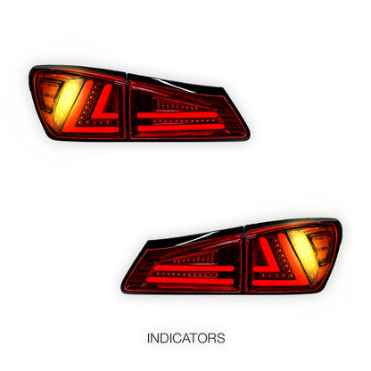 Lexus IS GSE20 (2005 - 2013) 3D Full LED Stripe Tail Lights LH + RH