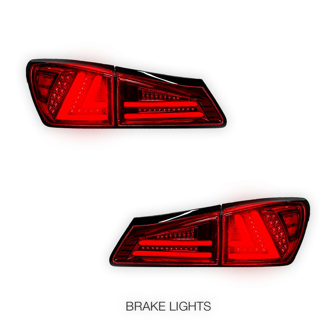 Lexus IS GSE20 (2005 - 2013) 3D Full LED Stripe Tail Lights LH + RH