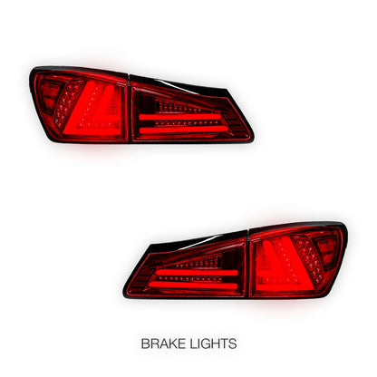 Lexus IS GSE20 (2005 - 2013) 3D Full LED Stripe Tail Lights LH + RH