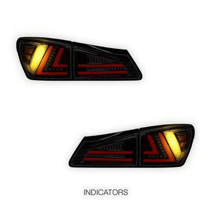 Lexus IS GSE20 (2005 - 2013) 3D Full LED Stripe Tail Lights LH + RH