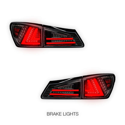 Lexus IS GSE20 (2005 - 2013) 3D Full LED Stripe Tail Lights LH + RH