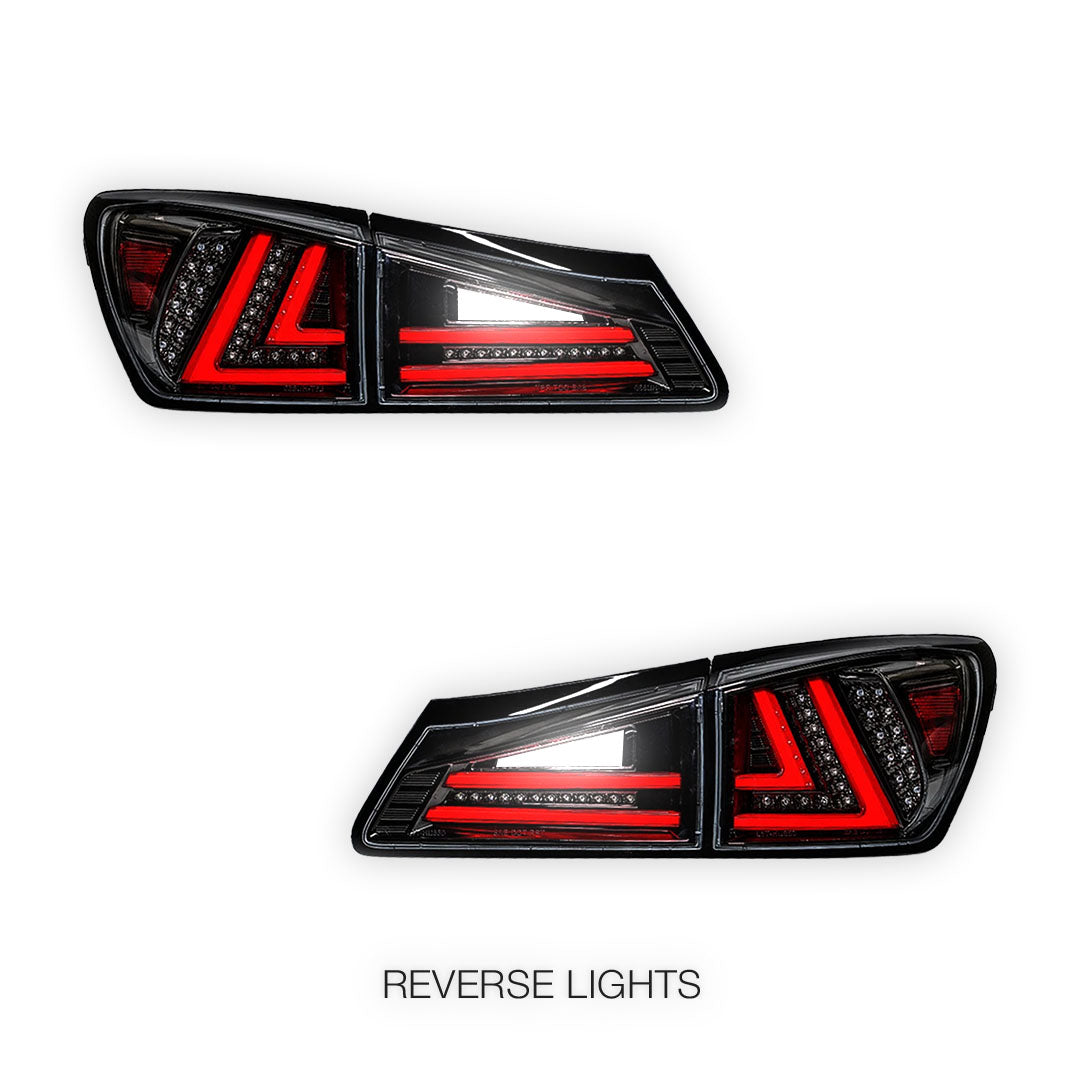 Lexus IS GSE20 (2005 - 2013) 3D Full LED Stripe Tail Lights LH + RH
