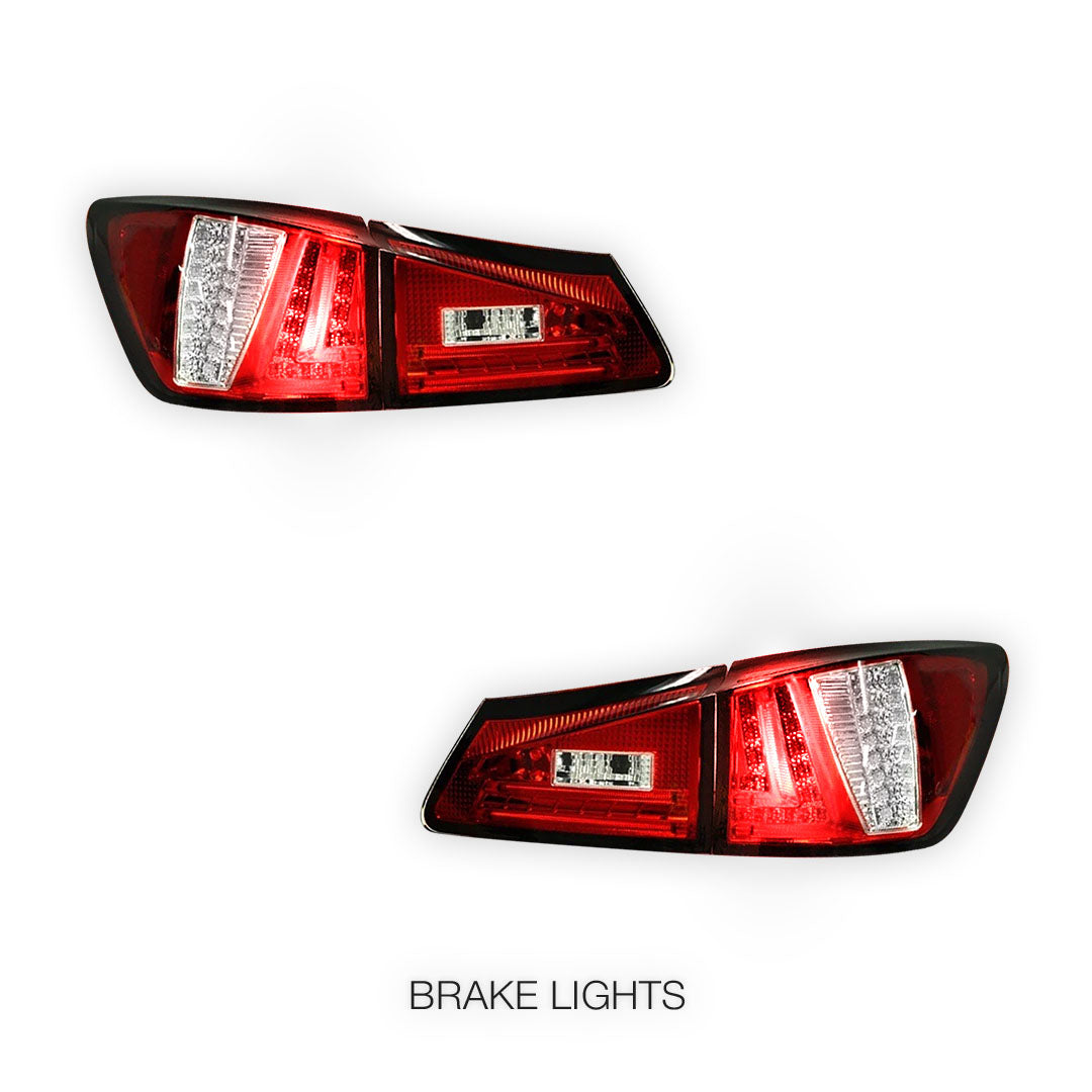 Lexus IS GSE20 (2005 - 2013) 3D LED Stripe Bar Tail Lights LH + RH