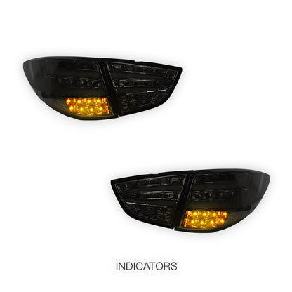 Hyundai ix35 LM (2009 - 2015) Smoked Black Full LED Tail Lights LH + RH