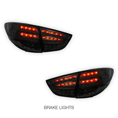 Hyundai Tucson JM / TL / TLE (2009 - 2015) Smoked Black Full LED Tail Lights LH + RH