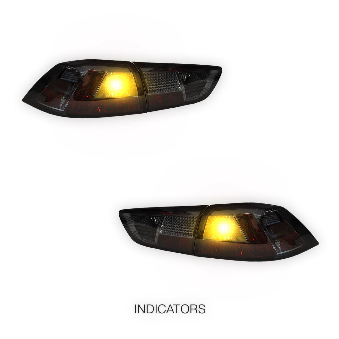 Mitsubishi Lancer CJ / CF (2007 - 2018) Smoked LED Tail Lights LH + RH