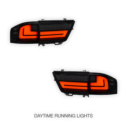 Toyota LandCruiser 200 Series (2015 - 2020) Black Sequential Full LED Tail Lights LH + RH