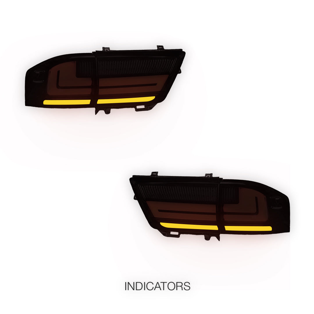 Toyota LandCruiser 200 Series (2015 - 2020) Black Sequential Full LED Tail Lights LH + RH