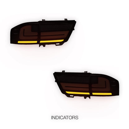 Toyota LandCruiser 200 Series (2015 - 2020) Black Sequential Full LED Tail Lights LH + RH