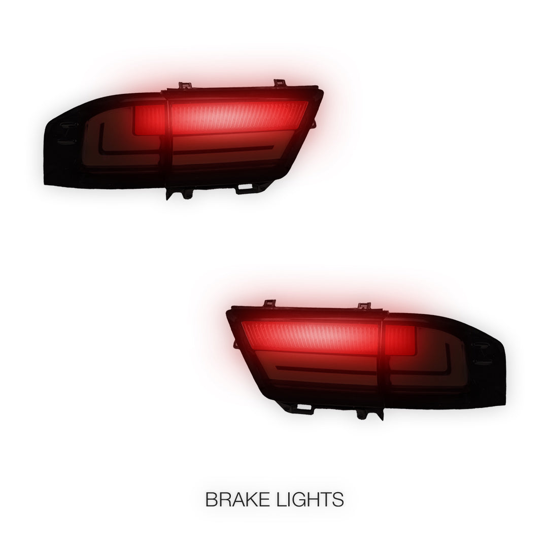 Toyota LandCruiser 200 Series (2015 - 2020) Black Sequential Full LED Tail Lights LH + RH