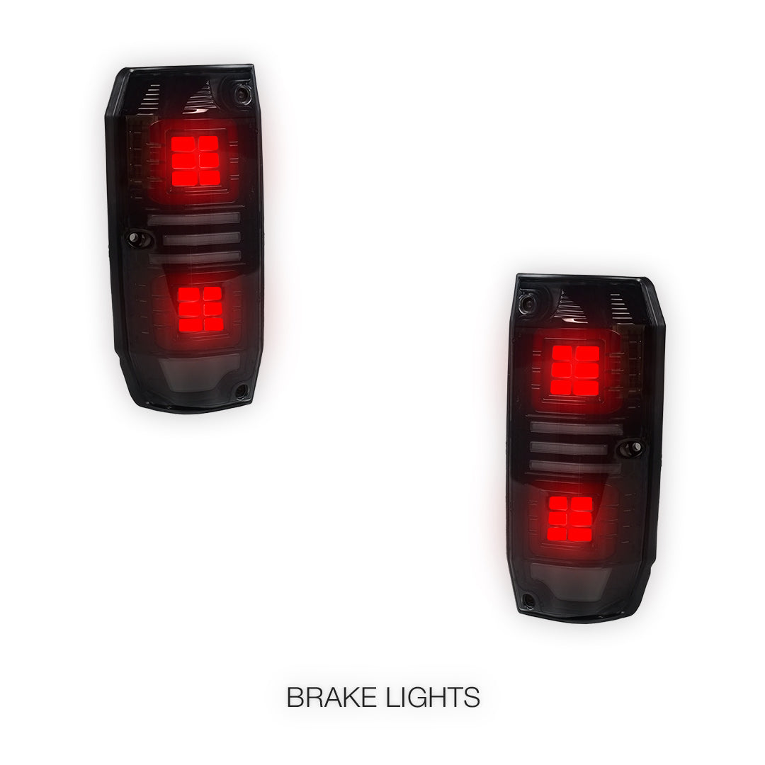 Toyota LandCruiser 76 Series (2007 - 2025) Smoked Sequential Full LED Tail Lights LH + RH