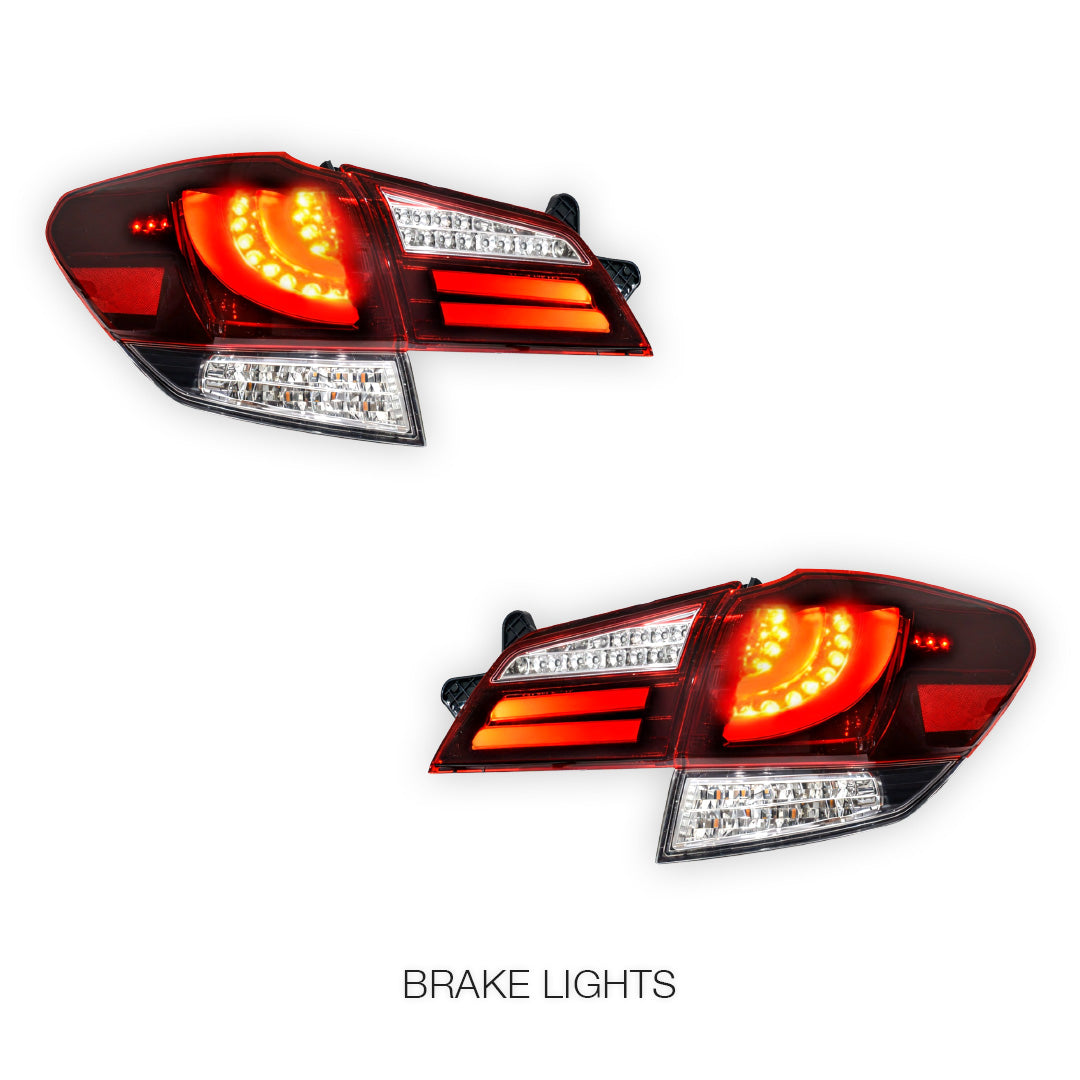 Subaru Liberty BM GEN 5 (2009 - 2014) Crystal-Eye Clear Red Sequential Full LED Tail Lights LH + RH