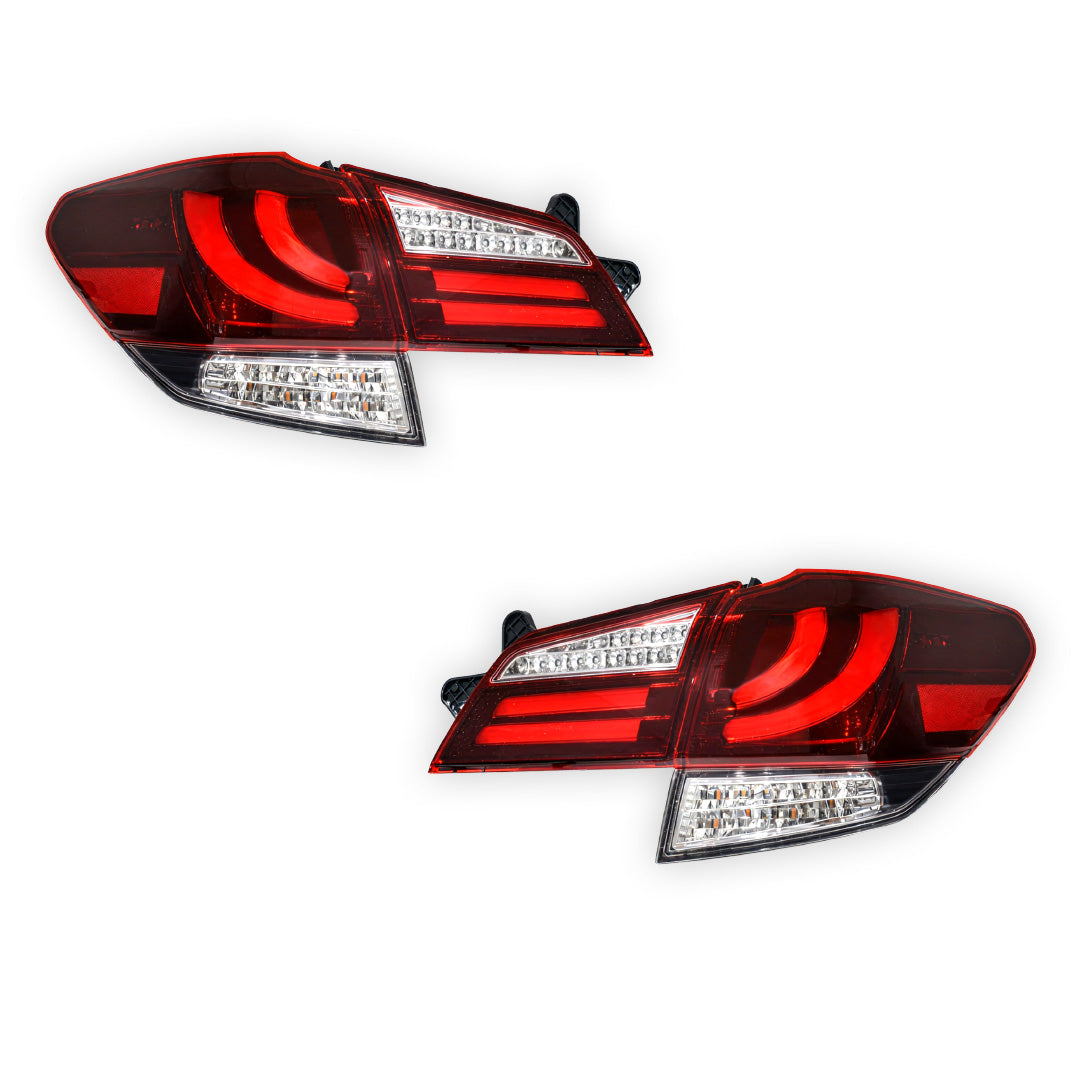 Subaru Liberty BM GEN 5 (2009 - 2014) Crystal-Eye Clear Red Sequential Full LED Tail Lights LH + RH
