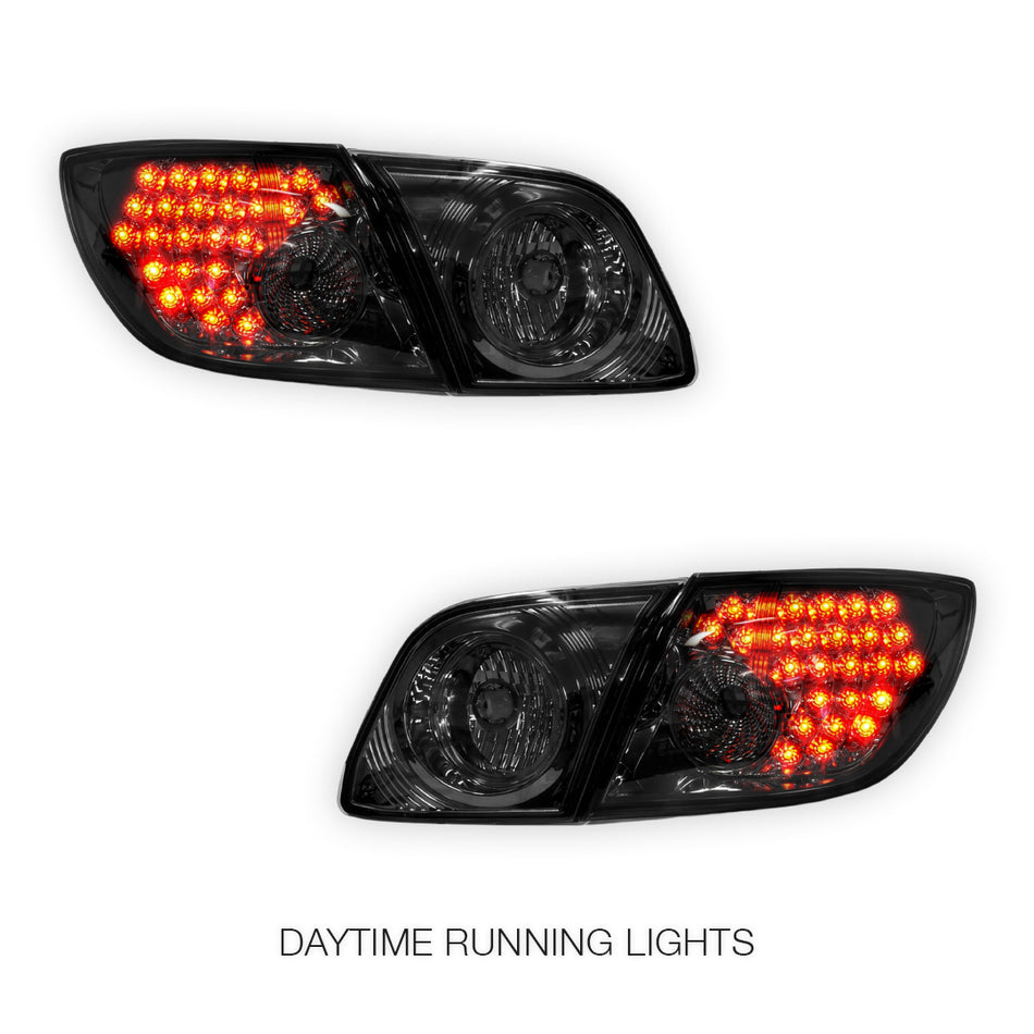 Mazda 3 BK (2003 - 2009) Smoked LED Tail Lights LH + RH