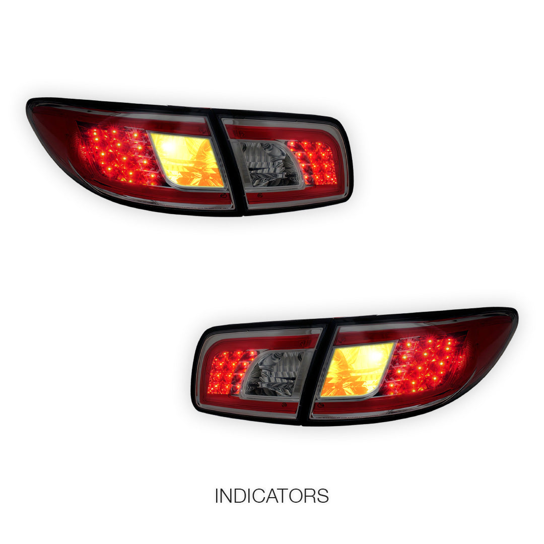 Mazda 6 GG (2002 - 2007) Full Smoked LED Tail Lights LH + RH