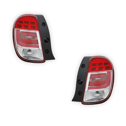 Nissan Micra K13 (2010 - 2014) Clear Red 3D LED Stripe Tail Lights LH + RH