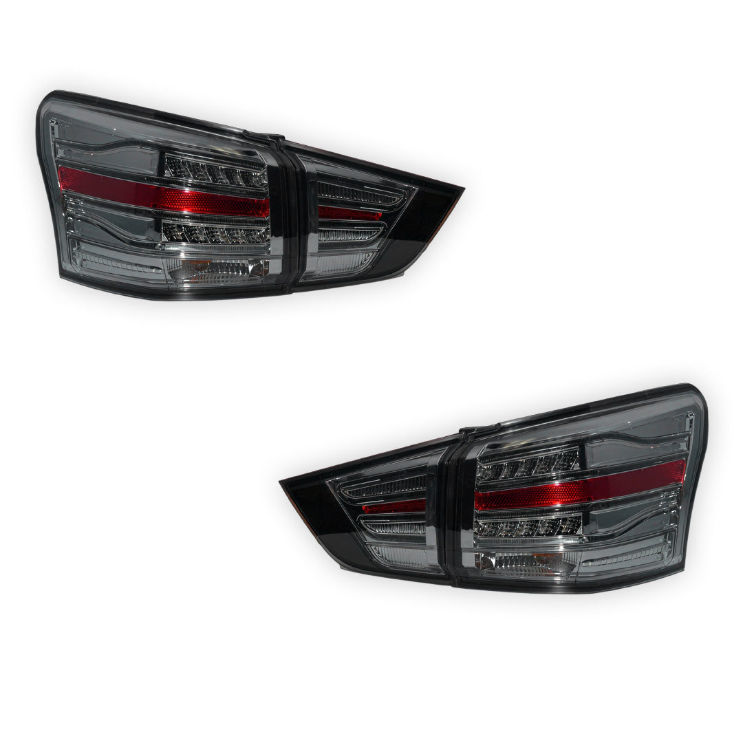 Isuzu MU-X (2013 - 2016) Smoked Black 3D LED Stripe Bar Tail Lights LH + RH