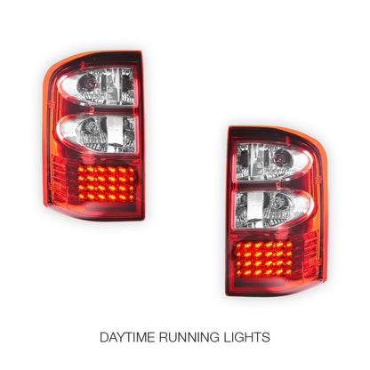 Nissan Patrol GU (1997 - 2004) Clear Red LED Tail Lights LH + RH