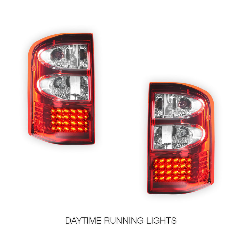 Nissan Patrol GU (1997 - 2004) Clear Red LED Tail Lights LH + RH