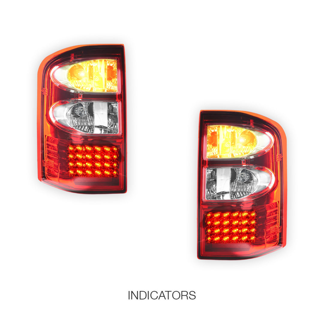 Nissan Patrol GU (1997 - 2004) Clear Red LED Tail Lights LH + RH