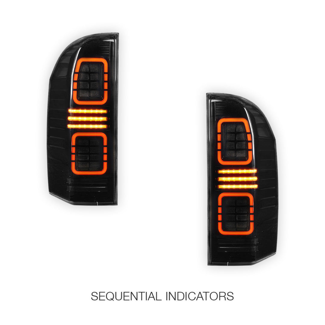 Nissan Patrol GU (2005 - 2016) Full Smoked Sequential LED Tail Lights LH + RH