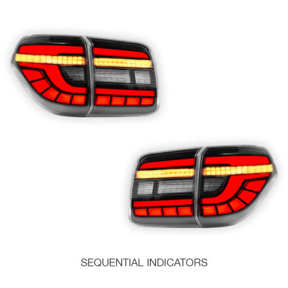 Nissan Patrol Y62 (2012 - 2019) Smoked Sequential Full LED Tail Lights LH + RH