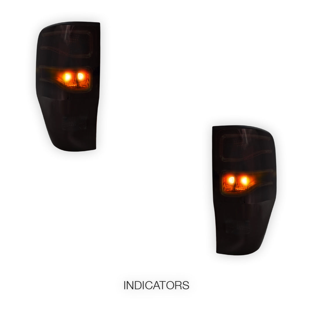 Ford Ranger PX MK1 / MK2 / MK3 (2011 - 2021) Smoked Red 3D LED Stripe Bar Tail Lights LH + RH