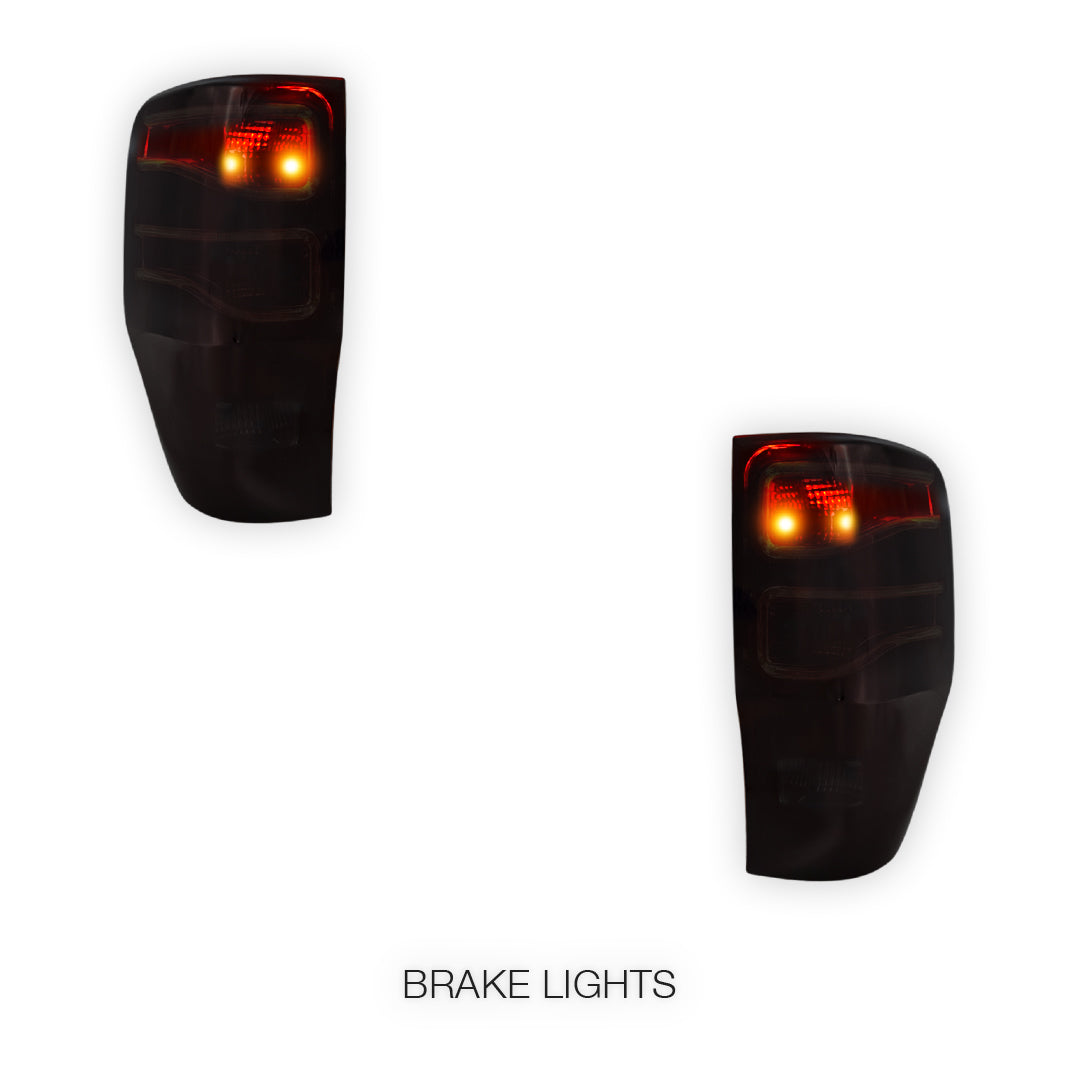Ford Ranger PX MK1 / MK2 / MK3 (2011 - 2021) Smoked Red 3D LED Stripe Bar Tail Lights LH + RH