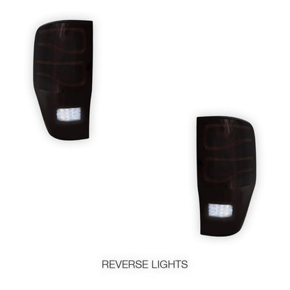 Ford Ranger PX MK1 / MK2 / MK3 (2011 - 2021) Smoked Red 3D LED Stripe Bar Tail Lights LH + RH