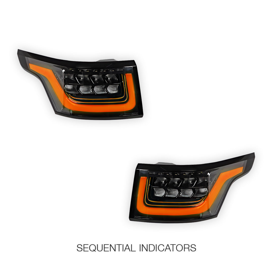Land Rover Range Rover Sport L494 (2013 - 2022) MY18 SVR Style Sequential Full LED Tail Lights LH + RH