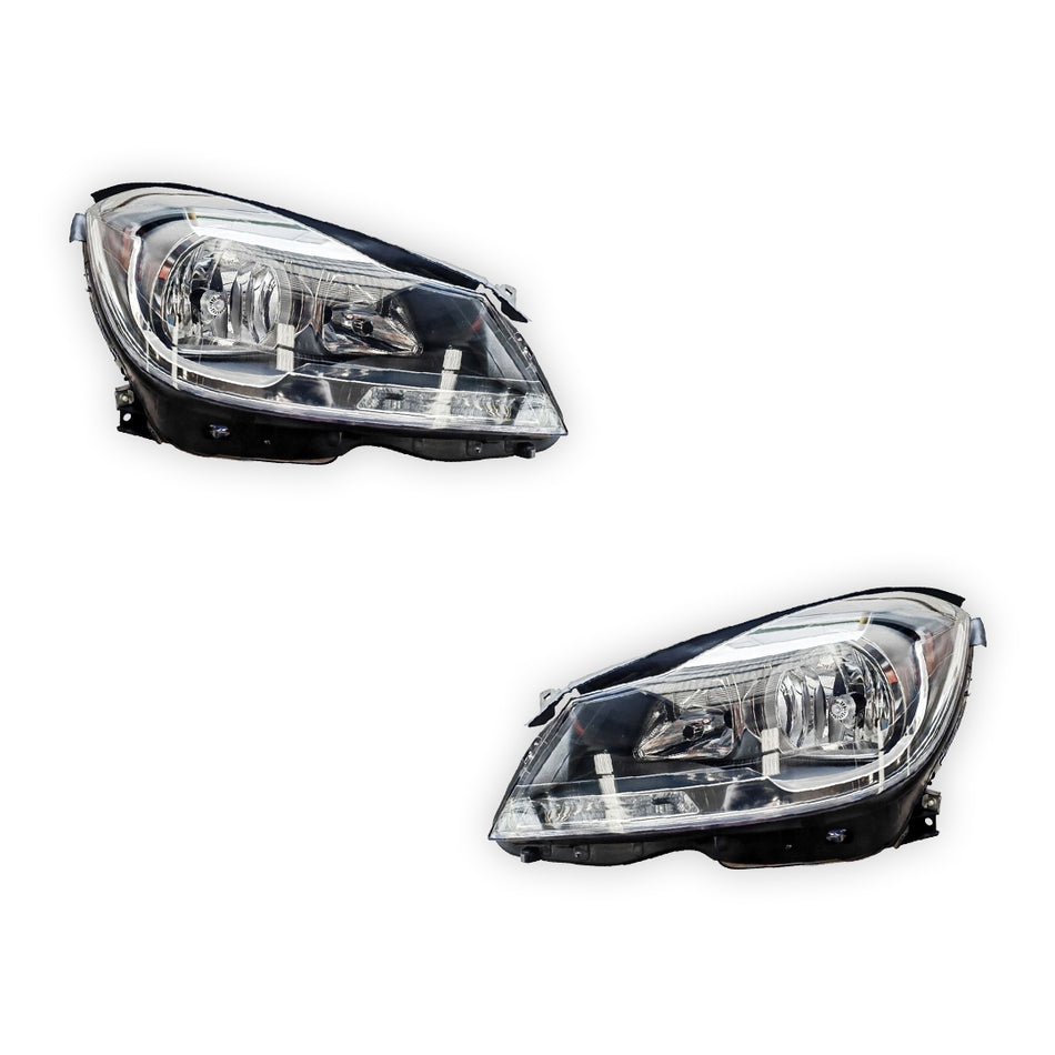 Mercedes-Benz C-Class W204 (2010 - 2014) Dark Grey Halogen Headlights LH + RH