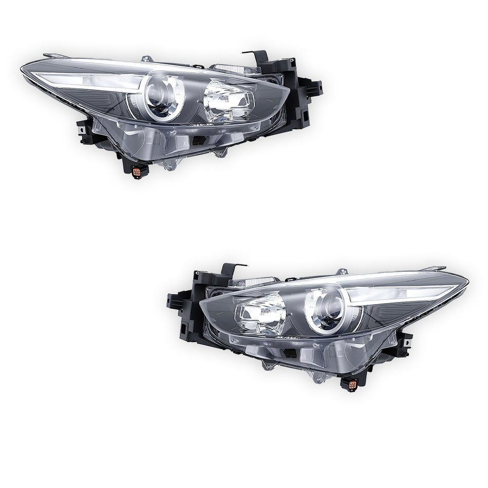 Mazda 3 BN Sedan / Hatch (2016 - 2019) Manual Adjustment Halogen Headlights LH + RH