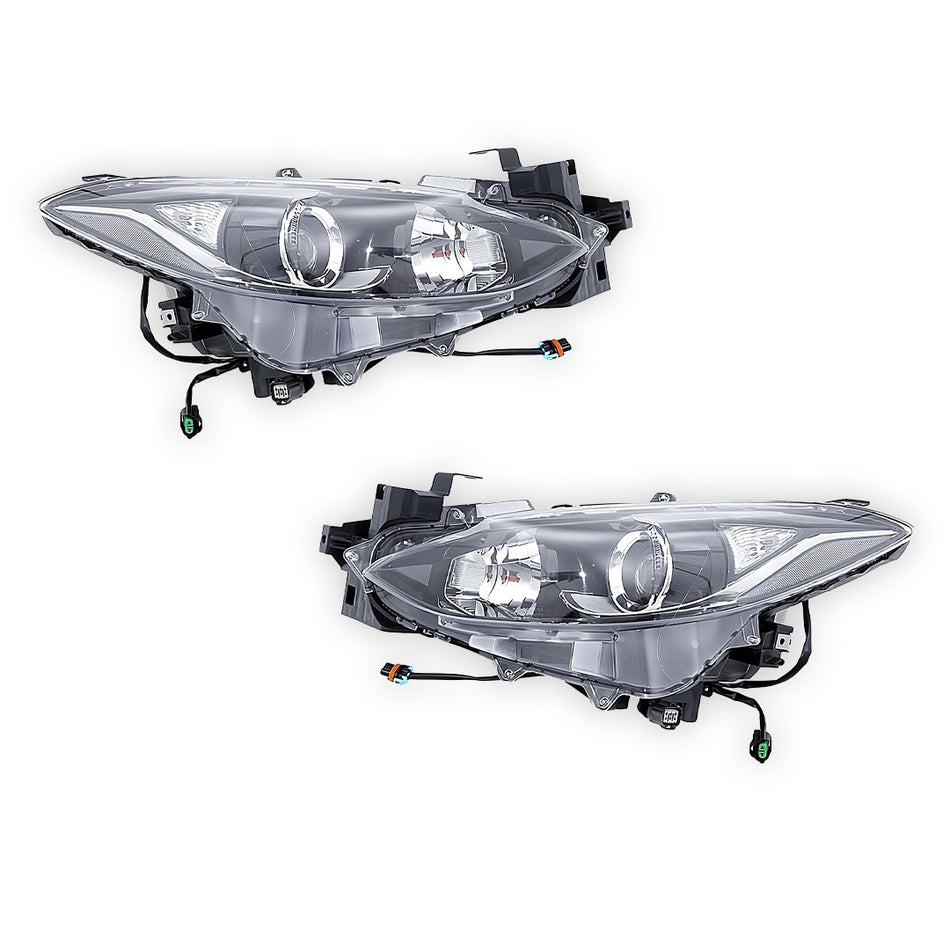 Mazda 3 BM Sedan / Hatch (2013 - 2016) Manual Type Halogen Headlights LH + RH