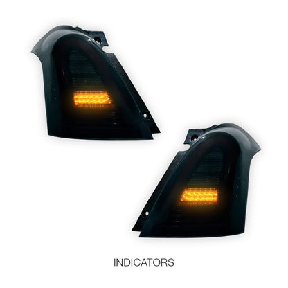 Suzuki Swift EZ (2004 - 2010) Smoked 3D Full LED Stripe Bar Tail Lights LH + RH