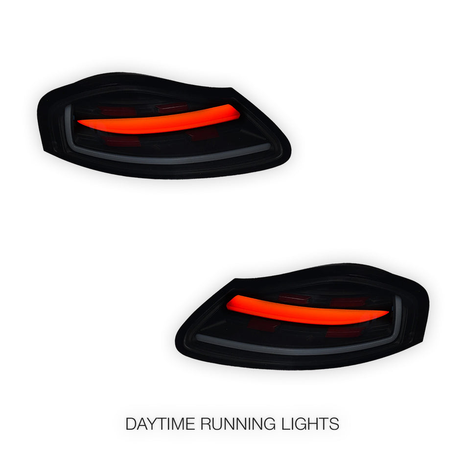 Porsche Boxter 986 Series (1997 - 2004) Smoked Black Sequential Full LED Tail Lights LH + RH