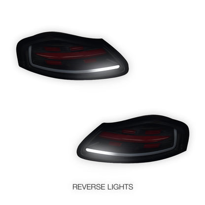 Porsche Boxter 986 Series (1997 - 2004) Smoked Black Sequential Full LED Tail Lights LH + RH