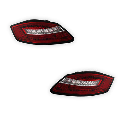 Porsche Boxter 987 Series (2005 - 2008) Clear Red Sequential LED 3D Stripe Bar Tail Lights LH + RH