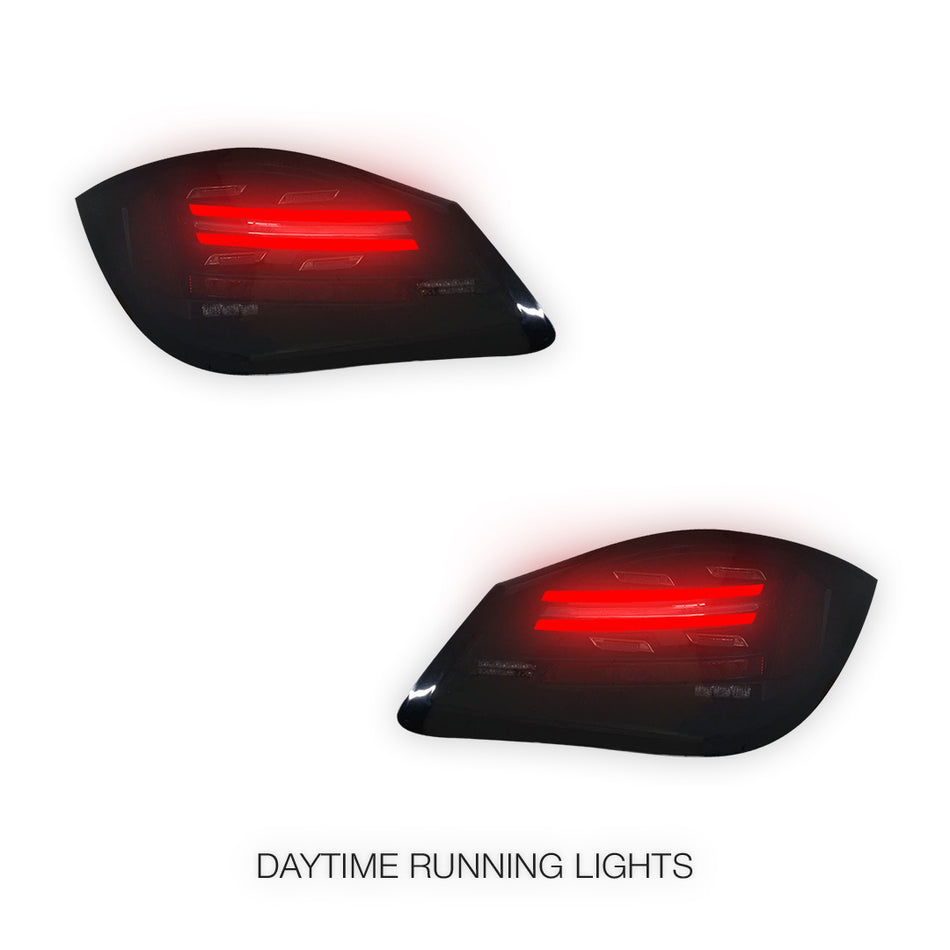 Porsche Boxter 987 Series (2009 - 2012) Smoked Red Sequential LED 3D Stripe Bar Tail Lights LH + RH