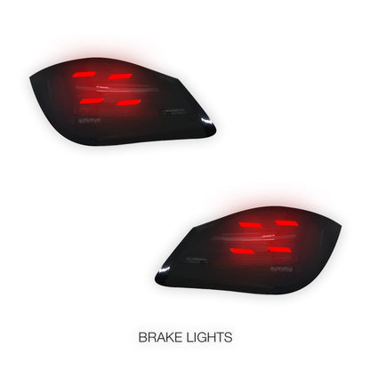 Porsche Boxter 987 Series (2009 - 2012) Smoked Red Sequential LED 3D Stripe Bar Tail Lights LH + RH