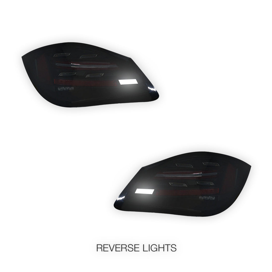 Porsche Boxter 987 Series (2009 - 2012) Smoked Red Sequential LED 3D Stripe Bar Tail Lights LH + RH