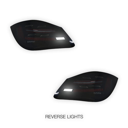 Porsche Boxter 987 Series (2009 - 2012) Smoked Red Sequential LED 3D Stripe Bar Tail Lights LH + RH